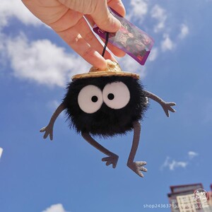 驱霉运千寻帽小煤球灰尘精灵黑煤炭毛绒书包包挂件饰钥匙扣布偶