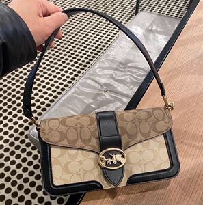 国内现货coach蔻驰georgie酒神腋下包横款带盖拼色斜挎包女士包袋