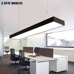 朗威克 办公室吊灯长方形方角LED灯个性创意工程商场教室长条吊灯