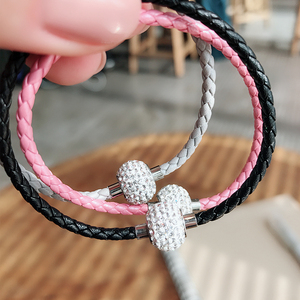 灰鱼皮绳红绳本命年手链简约手工编织手绳学生虎年生日转运珠女