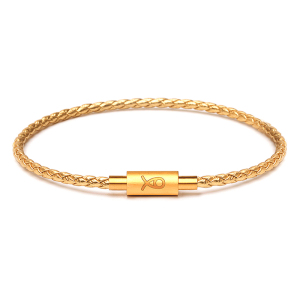 heyoll灰鱼潮牌转运珠手绳编织黄金色皮绳手链男女情侣款可