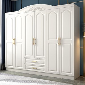 欧式衣柜现代简约家用卧室储物收纳柜子成品组装经济型平开门衣橱