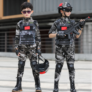 儿童迷彩服套装春秋款小学生特种兵军训衣服男童军人演出服装纯棉
