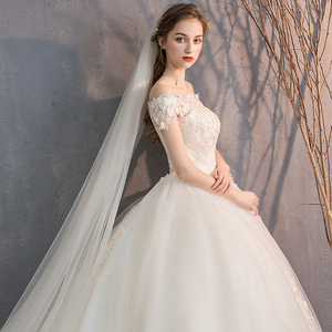 婚纱2020新款抖音超仙超长拖尾旅拍新娘韩式长款奢华三米头纱女