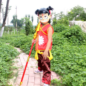 哪吒魔童降世cos服装兵器儿童红缨枪乾坤圈兵器红孩儿演出服道具