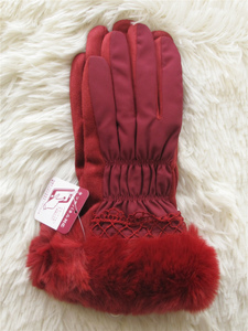 日本购Decarate毛毛边内加绒防风保暖手套 可触屏 12月北京现货