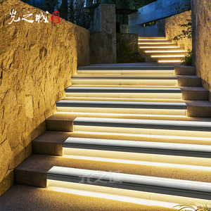 000人付款淘宝新品楼梯踏步灯槽防滑明装户外影院台阶灯铝合金灯带槽