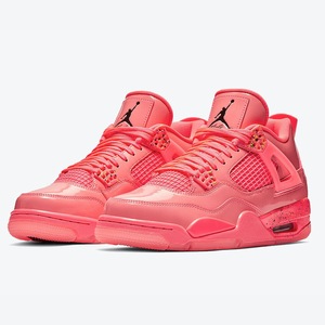 nike/耐克正品air jordan 4 hot punch aj4漆皮骚粉篮球鞋 aq9128