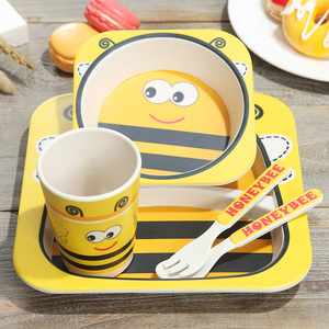 创意儿童餐具碗筷套装家用宝宝防摔卡通可爱婴儿吃饭碗餐盘分格盘