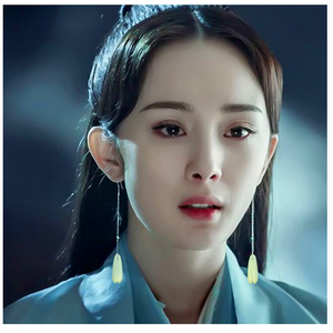 三生三世十里桃花白浅杨幂同款耳环长款耳线流苏玉石花瓣古装耳坠