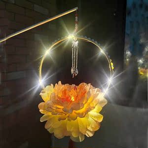 古风牡丹芙蓉花手提灯笼演出diy材料包元宵花灯节日汉服拍照道具