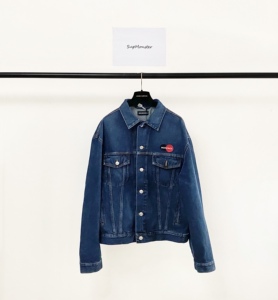 代购balenciaga 20ss 巴黎世家 水洗万事达双圆logo牛仔夹克外套