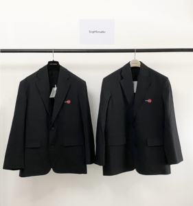 代购balenciaga 20ss 巴黎世家 翻领胸口万事达刺绣logo西装外套