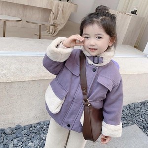 女童韩版机车外套加绒冬装夹克宝宝洋气加棉加厚外套儿童保暖棉衣