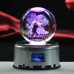 曼珠沙华彼岸花水晶球送女生礼物限定版礼品七彩发光灯座3D立体花