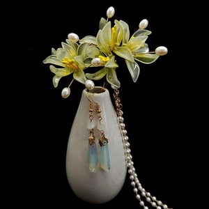 琉璃兰花古风发簪簪子带流苏汉服配饰头饰仙气简约步摇儿童可佩戴