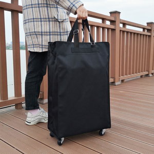 折叠收纳旅行袋带滑轮打包行李袋防水牛津布大容量购物袋时尚手提