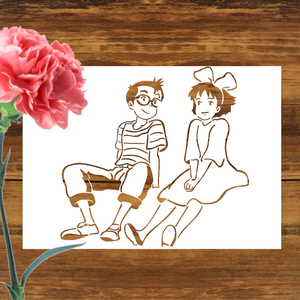 宫崎骏动漫人物绘画模板镂空自绘画画diy手工制作创意反复使用