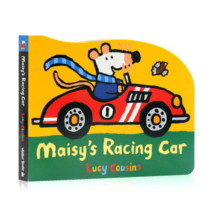 maisys racing car 小鼠波波 赛车 英文原版绘本 纸板造型 低幼儿童