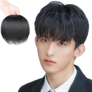 假刘海男生遮高额头假发片男士增发量隐形前额发际线补刘海发片男