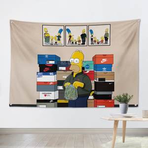 辛普森一家潮流创意个性装饰挂布背景布酒吧宿舍墙饰挂布挂画定制