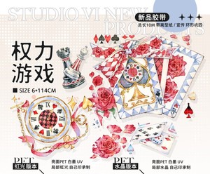 【特价整卷】StudioVI 权利游戏 咕卡 台产虹光pet胶带 手帐装饰