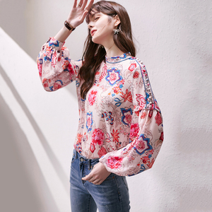 花衬衫女长袖碎花大码