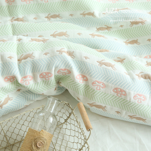 外贸六层蘑菇软凉席布料  纯棉布料床单枕套面料