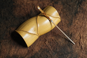 茶之路 初田彻 老煤竹茶则茶勺手作金缮大漆日本竹细工作家茶道具