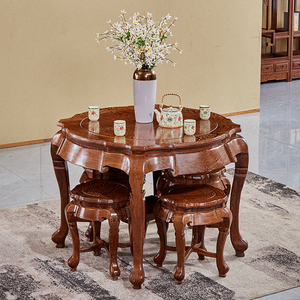 红木餐桌圆桌中式古典鸡翅木饭桌客厅家用仿古餐桌椅组合实木餐台