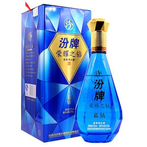 杏花村汾酒集团 53度汾牌荣耀之钻(蓝钻)酒清香型白酒475ml 1瓶