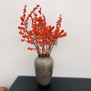 北美冬青鲜切枝插花富贵籽高档红果鲜花喜庆年宵花送人礼物摆件b