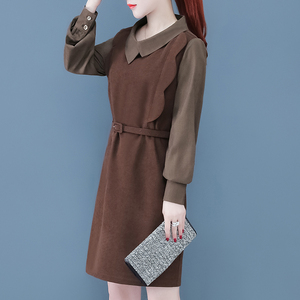 春季女装假两件套连衣裙女-淘宝拼多多热销春季女装假两件套连衣裙女