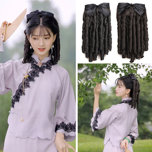 油条卷假发宫廷卷假发佩戴简单复古美观大方外出游玩佩戴假发发型