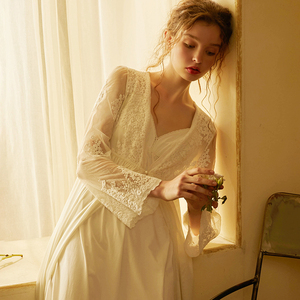 尘熙原创性感蕾丝网纱睡袍女夏两件套公主睡裙吊带裙睡衣家居服