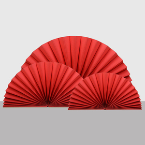 中式婚礼舞台背景布置折纸扇婚庆装饰大扇子红色橱窗展示道具纸扇
