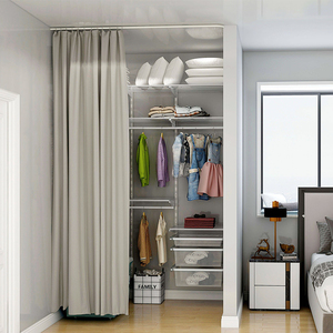 美达斯定制衣帽间防尘帘开放式衣柜遮挡帘窗帘家用卧室衣柜门帘子