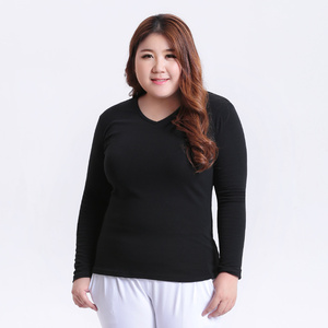 适合胖人的衣服女春秋加肥加大码女装200斤胖mm黑色打底衫女外穿