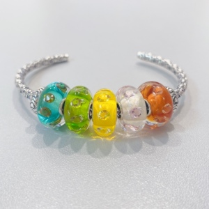 厦门发荷兰elfbeads立体爱心开口手镯彩色梦露琉璃套装不参与满送