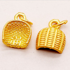 超级马丽1212淘宝14k包金金簸箕元宝吊坠手工diy项链项坠材料手链小