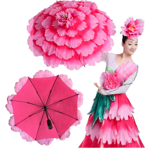 牡丹花伞盛世花开伞舞台表演跳舞演出道具手花舞蹈秧歌演出花瓣伞
