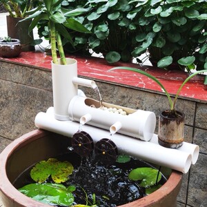 不用电的鱼缸水循环无电水循环流水器古法养鱼过滤器瓦缸增氧小型