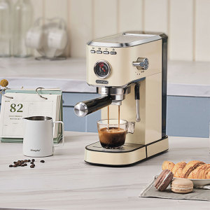 卡丘意式咖啡机家用小型全半自动高压蒸汽复古萃取浓缩打奶泡一体