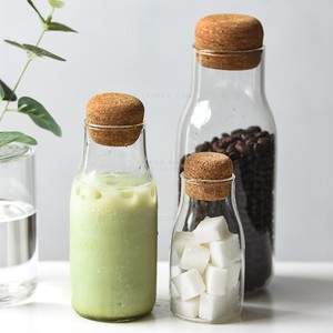 日式软木塞玻璃储物瓶储物罐透明果汁瓶牛奶瓶家用收纳瓶冷泡茶瓶