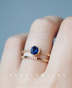蓝色珠宝定制蓝宝石戒指项链18K金钻石镶嵌