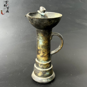 古玩老式古董油灯灯座灯台老油灯古代烛台仿古铜器摆件复古装饰品