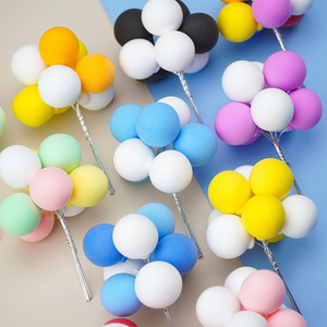 七彩色气球蛋糕装饰插件告白气球儿童甜品台烘焙派对生日网红插牌
