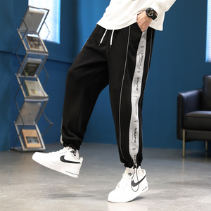 12初中学生春季松紧腰卫裤青少年14男孩15岁大童16潮牌宽松休闲裤