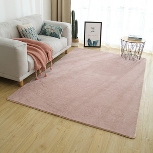 超柔纯色地毯卧室客厅茶几床边飘窗可水洗长方形短绒加密满铺地垫