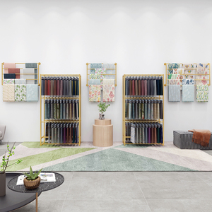 丝巾布料样品双面展示架皮革面料壁挂陈列架子家纺店展架吊卡货架